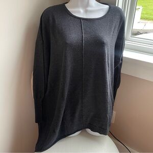 FALCONERI ITALY merino wool dark Heather gray asymmetrical sweater